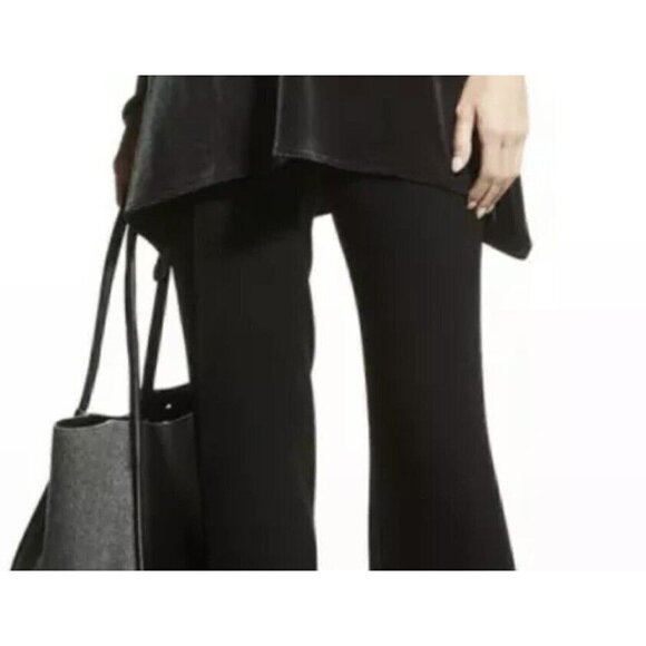 Caroline Rose Women Sz XS Black Stretch Velvet Cold Shoulder Flared Tunic Blouse - Picture 3 of 8